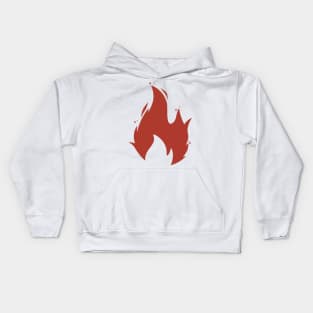 Red Fire Flame. Simple design Kids Hoodie